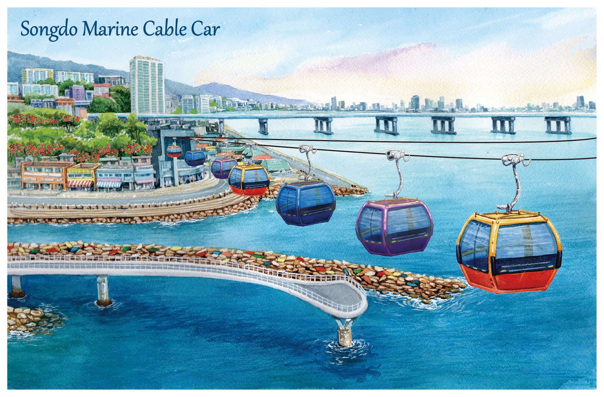 Songdo Marine Cable Car Postcard