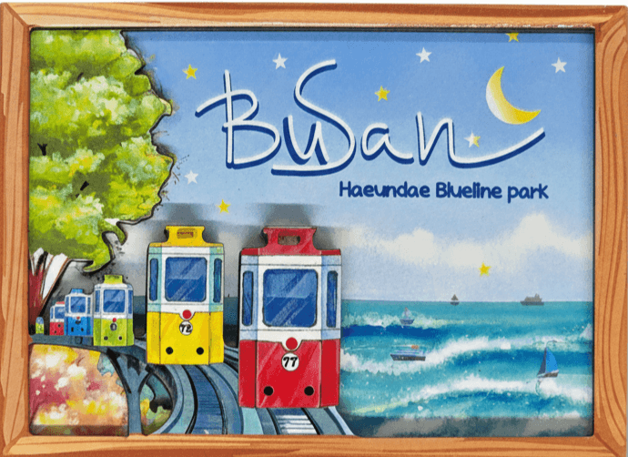 Wave Scene Wood Magnet