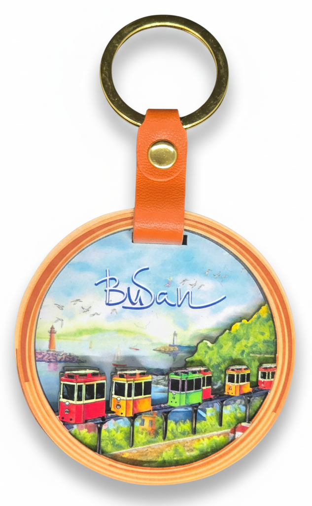 Train Landscape Wood Keyring front artwork preview